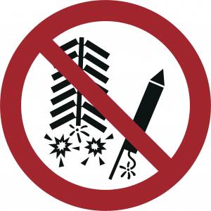 Feuerwerk zünden verboten (DIN EN ISO 7010)