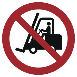 Für Flurförderzeuge verboten (DIN EN ISO 7010)