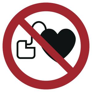 Kein Zutritt für Personen mit Herzschrittmachern oder implantierten Defibrillatoren (ASR A1.3)