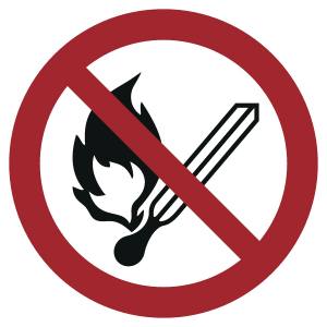 Keine offene Flamme, Feuer, offene Zündquelle und Rauchen verboten (ASR A1.3)
