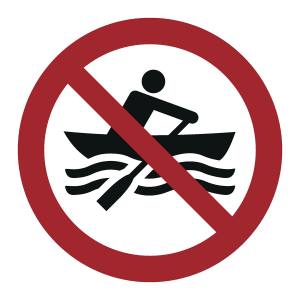 Muskelbetriebene Boote verboten (DIN 4844)