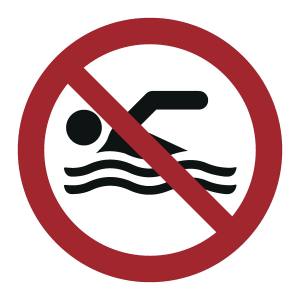 Schwimmen verboten (DIN 4844)