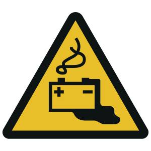 Warnung vor Gefahren durch das Aufladen von Batterien  (ASR A1.3)