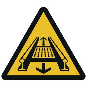 Warnung vor Gefahren durch eine Förderanlage im Gleis (DIN 4844)