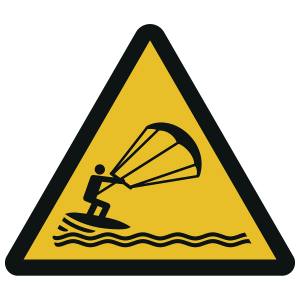 Warnung vor Kitesurfern (DIN 4844)