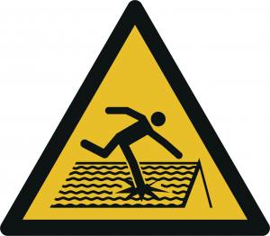 Warnung vor nicht durchtrittsicherem Dach (DIN EN ISO 7010)